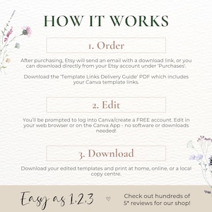 a flyer for a flower shop with instructions