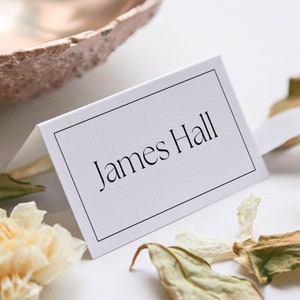 Tarjeta de lugar de boda / Asientos de boda / Tarjeta de nombre moderna plegada y plana / Descarga instantánea CHARLOTTE