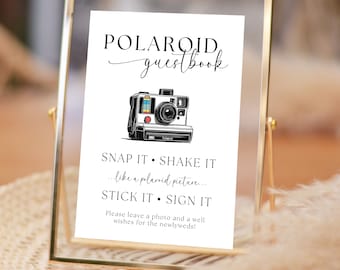 Polaroid Wedding Signage | Photo Guestbook Sign | Polaroid Guestbook | Sign Our Guest Book | Snap It Shake It | Wedding Signs, Wedding Decor