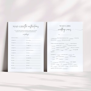 Wedding Vow Mad Libs | Bridal Shower Game | Bridal Shower Or Wedding Party | Wedding Vows Game | Instant Download