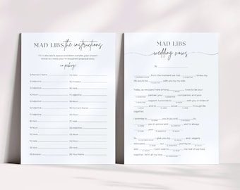 Hochzeitsgelübde Mad Libs | Brautparty Spiel | Brautparty Oder Hochzeitsfeier | Hochzeit Gelübde Spiel | Sofort Download