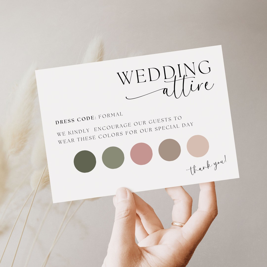 Guest Attire Card Wedding Guest Dress Code Card Guest - Etsy