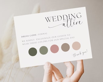Guest Attire Card | Wedding Guest Dress Code Card | Guest Dress Code Request Insert | Modern Wedding | Editable Template