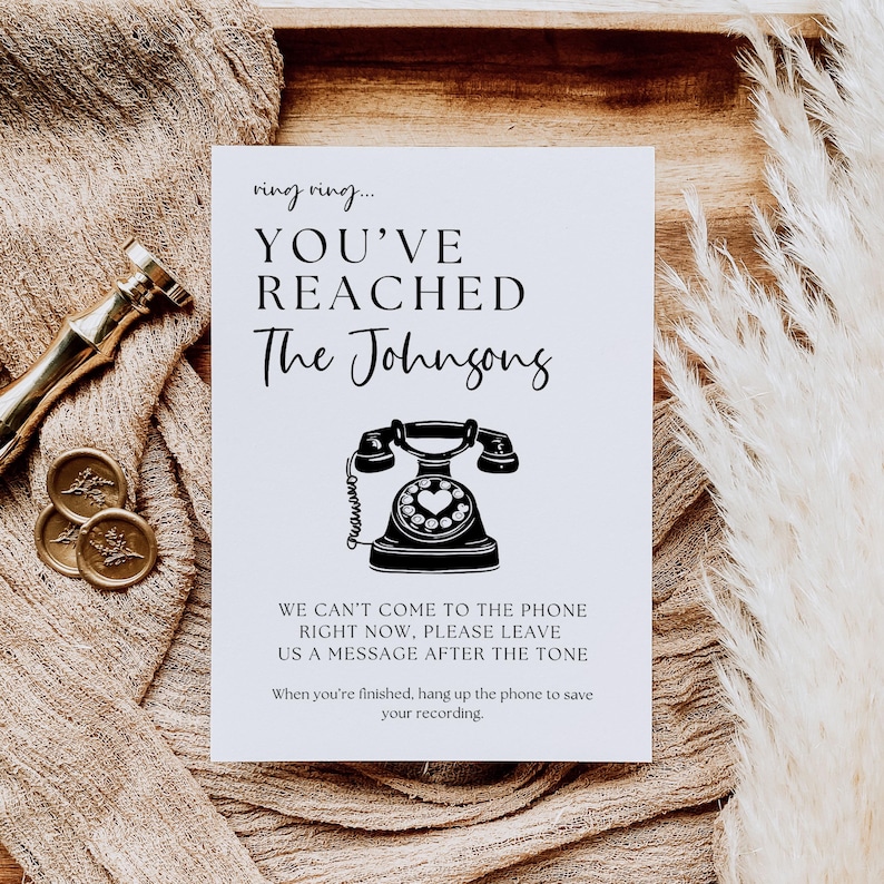 a card that says you've reached the telephone