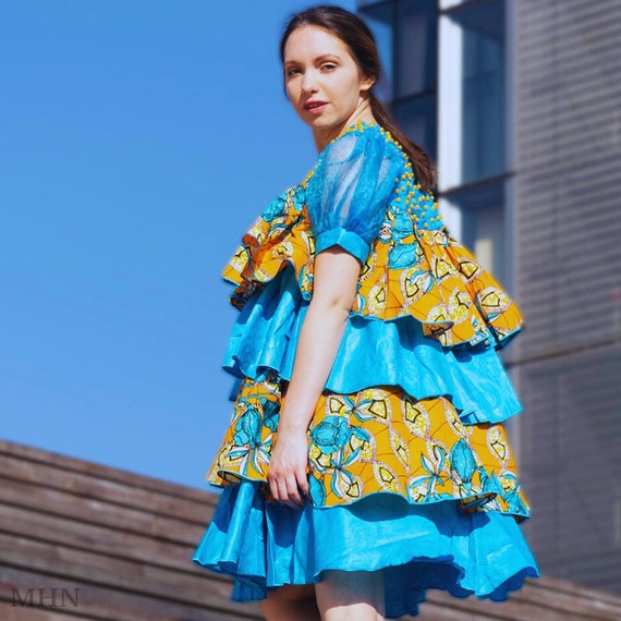 green and yellow shweshwe dresses Green Shweshwe Dress By Faddicofficial