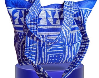 African wax tote bag, African print bag, Unique tote bag for women, Beach bag, reusable shopping bag