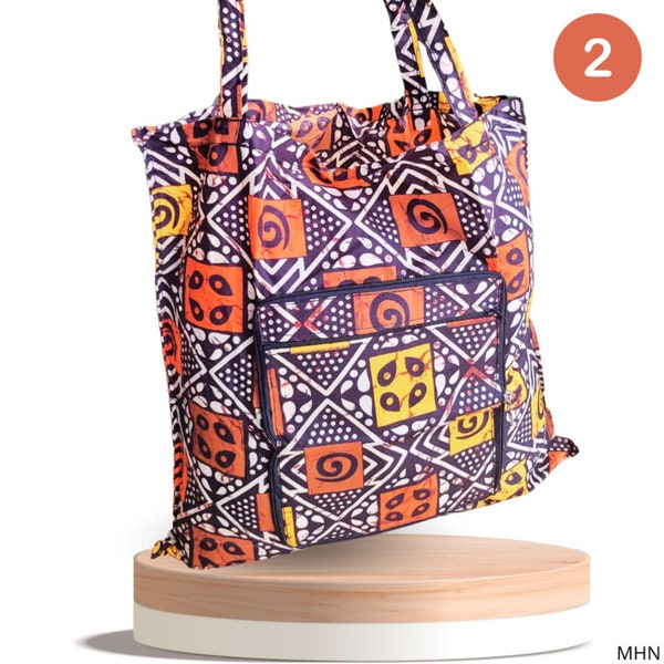 Tote bag wax africain, Tote bag en tissu africain, Sac fourre-tout avec poche zippée, Sac de course, Just bag, Sac de plage