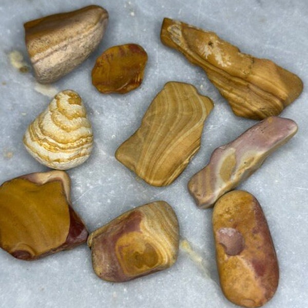 Lot of 9 Nevada Wonderstones, RARE Quality, Naturally tumbled by mountain water, Perfect for Jewelry!