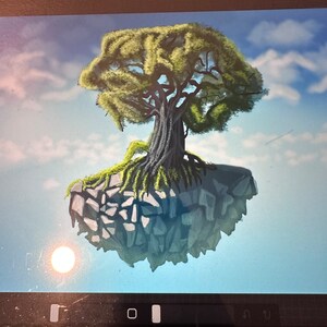 Home art you can blow up on a canvas of a magical tree