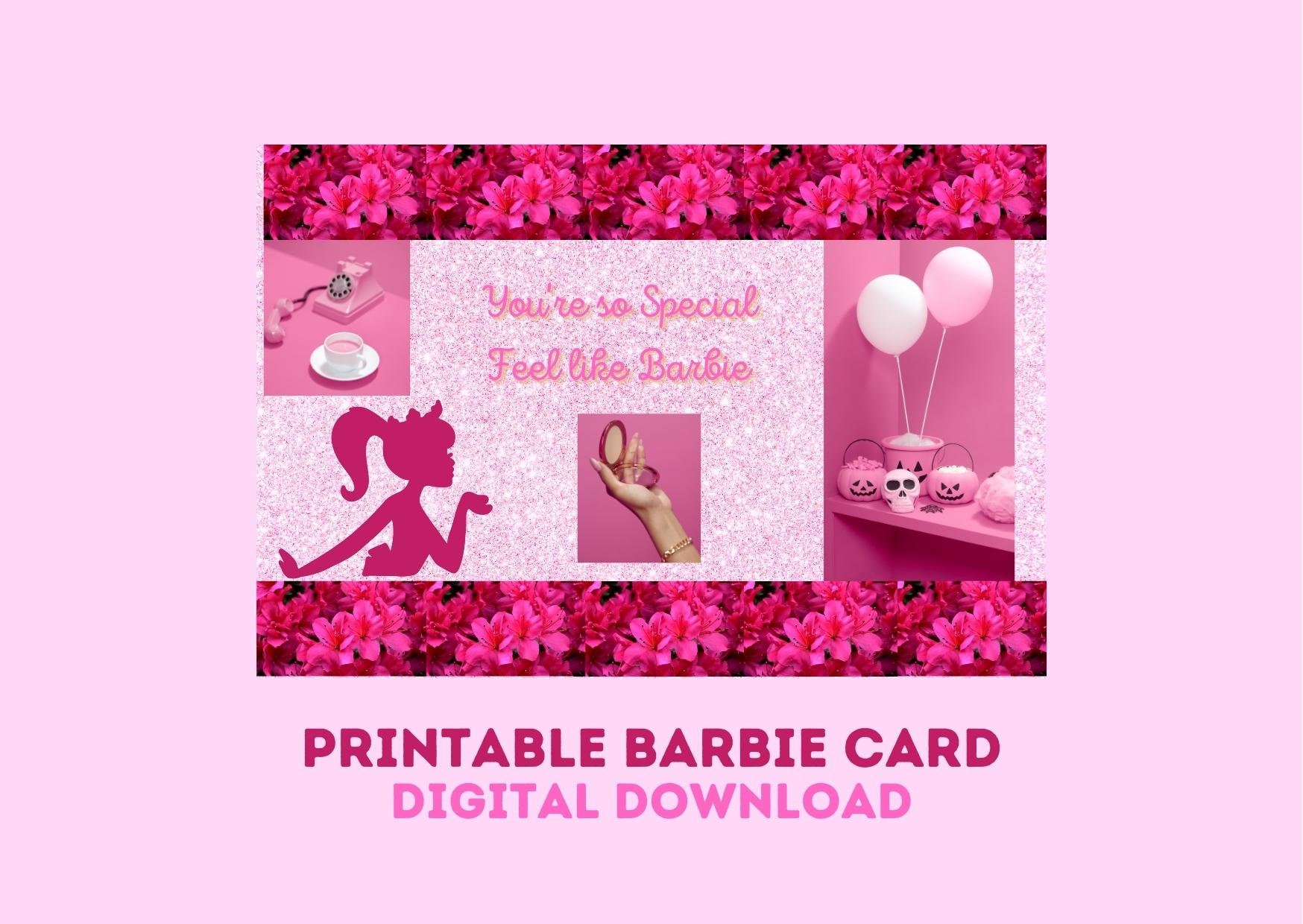 Digital Barbie Card Printable Barbie Card for Event or Special People