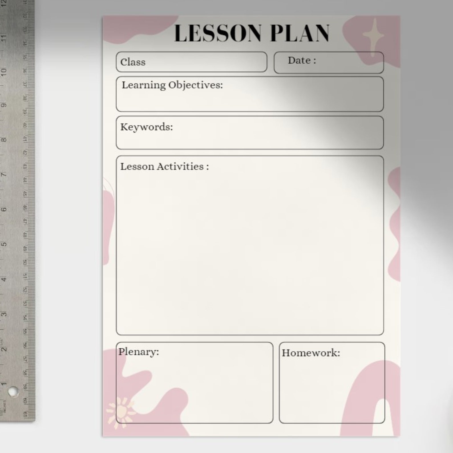 Lesson Plan Template, Weekly School Planner, Aesthetic Timetable for ...