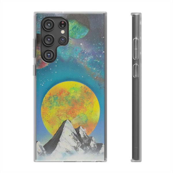 Space Art Flexi Slim Samsung Galaxy Phone Case, Glacier Galaxy S22,Galaxy S21 Plus, S22 Ultra, Trendy Galaxy S10 Plus, Milky Way, Aesthetic