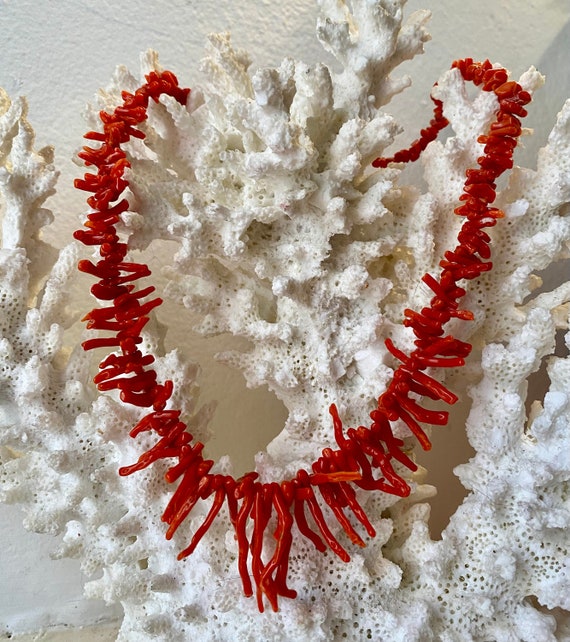 Vintage Genuine Italian Coral Branch Necklace