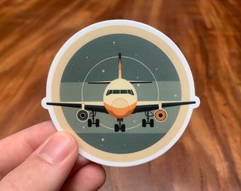 Airplane Graphic Sticker - Weather Resistant Vinyl Matte Sticker for Laptop Water Bottle Hydro Flask Notebook