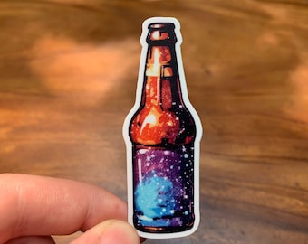 Galaxy in a Bottle Sticker - Weather Resistant Vinyl Matte Sticker for Laptop Water Bottle Hydroflask Notebook