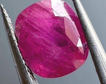 Certified Unheated Natural Burma Mogok Ruby  Red Color Cushion Cut Loose Gemstone, 2.55 CtsH