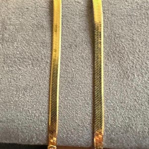 Pulsera de cadena de espiga plana flexible de 3 mm bañada en oro amarillo de 14 quilates en plata de ley 925