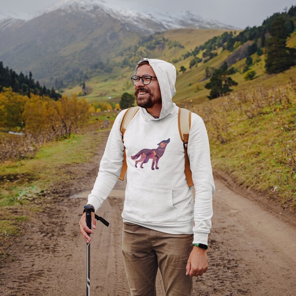 Mountain Spirit Premium Outdoor Wolf Hoodie - Mountain Wolf Premium Hoodie - Full Moon Wolf Hoodie