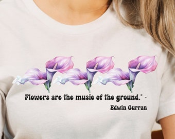 Blommor, Skjorta, Blommig T-shirt, Boho, Blommig Naturskjorta, Blommig T-shirt, Grafisk T-shirt
