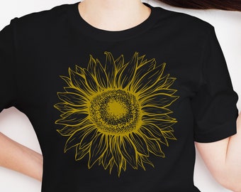 Sunflower T- Shirt, Cottage Core Fall T-Shirt, Fall T-Shirt, Thanksgiving T-Shirt,  Floral T-Shirt