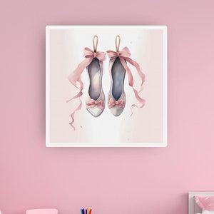 Digital Print | Cute Poster | Watercolor Art | Room Wall Art | Bedroom Decor | Nursery Wall Decor | Girls Room Decor | Ballet Shoes Poster