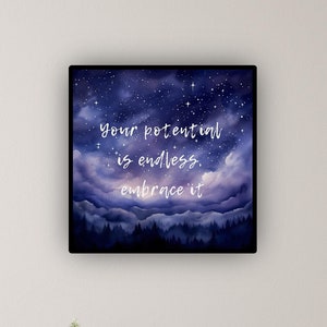 Digitaldruck | Motivation Poster | Aquarell Nacht Kunst | Zimmer Wand Kunst | Zimmer Dekor | Schlafzimmer Dekor | Wohnzimmer Dekor | Nachthimmel Kunst