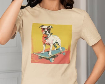 Skateboarding Dog, Unisex Graphic T-Shirt, Skateboarding Dog, Cute Dog Tee, Gift for Fans