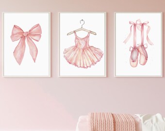 Watercolor Ballerina Art Prints | Pink Nursery Decor (Digital Download)