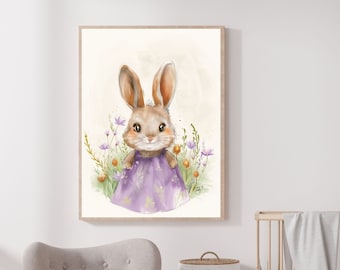 Bunny Nursery, Nursery Wall Art, Nursery Decor, Printable Digital Download