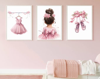 Ballerina Watercolor Prints | Nursery, Girls Room Decor (Digital Download)