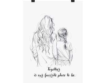 Mother Daughter Art Print | 'Together' Family Wall Decor