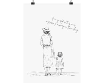 Mother and Child Sketch Art Print | Sentimental Family Decor