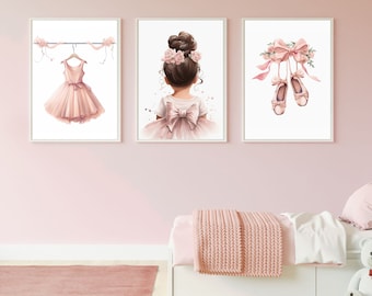 Ballet Nursery Prints Set | Pink Watercolor Ballerina Decor (Digital Download)