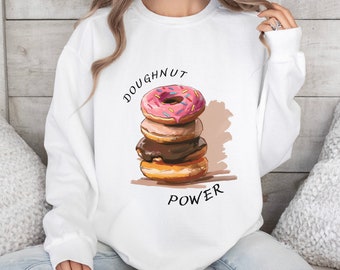Doughnut Stack, Cozy Graphic Sweatshirt, Donut Hoodie, Gift for Fans