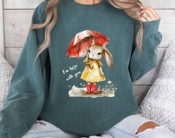 Bunny Graphic Sweatshirt, Cute Rabbit Hoodie, Gift for Fans