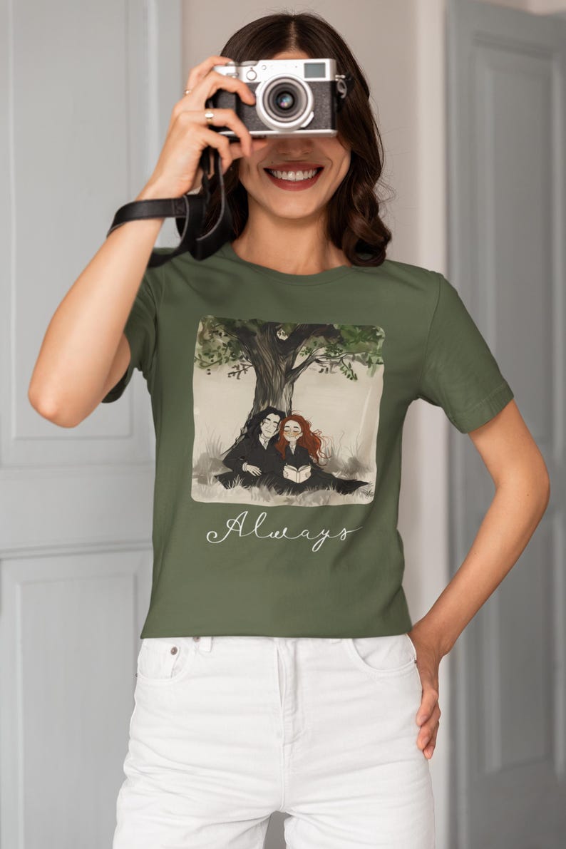 Literary Love Graphic Tee | Bookish Romance Shirt Military Green