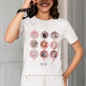 Camiseta con platos mágicos de gatitos / Decoración rosa inspirada en la magia / Regalo divertido para amantes de los gatos y aficionados a la magia / Diseño peculiar y divertido