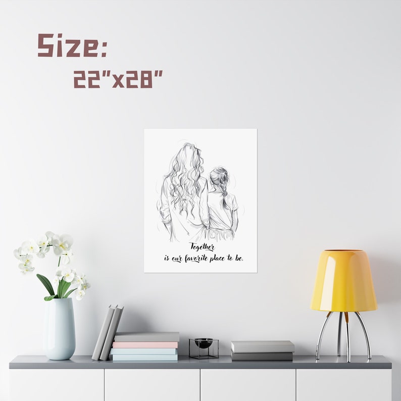 Mother Daughter Art Print | 'together' Family Wall Decor - Etsy