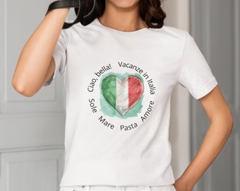 Italian Heart, Unisex Graphic T-Shirt, Italy Gift, Italian Sayings, Gift for Fans