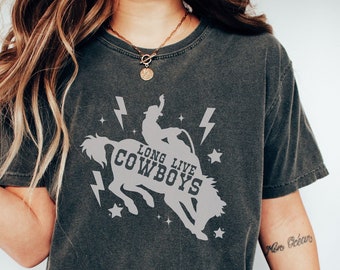 Comfort Colors Long Live Cowboys T-Shirt Western Tshirt Rodeo Tee Cowgirl Gift Western Graphic