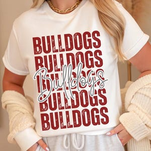 Bulldog School Spirit TShirt, Mascot Tee, Bulldog Mascot Shirt, Bulldog Nation, Bulldog Pride Tee, Comfort Colors Shirt