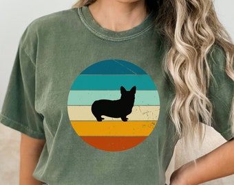 Comfort Colors Corgi TShirt Retro Dog Shirt Graphic Tee
