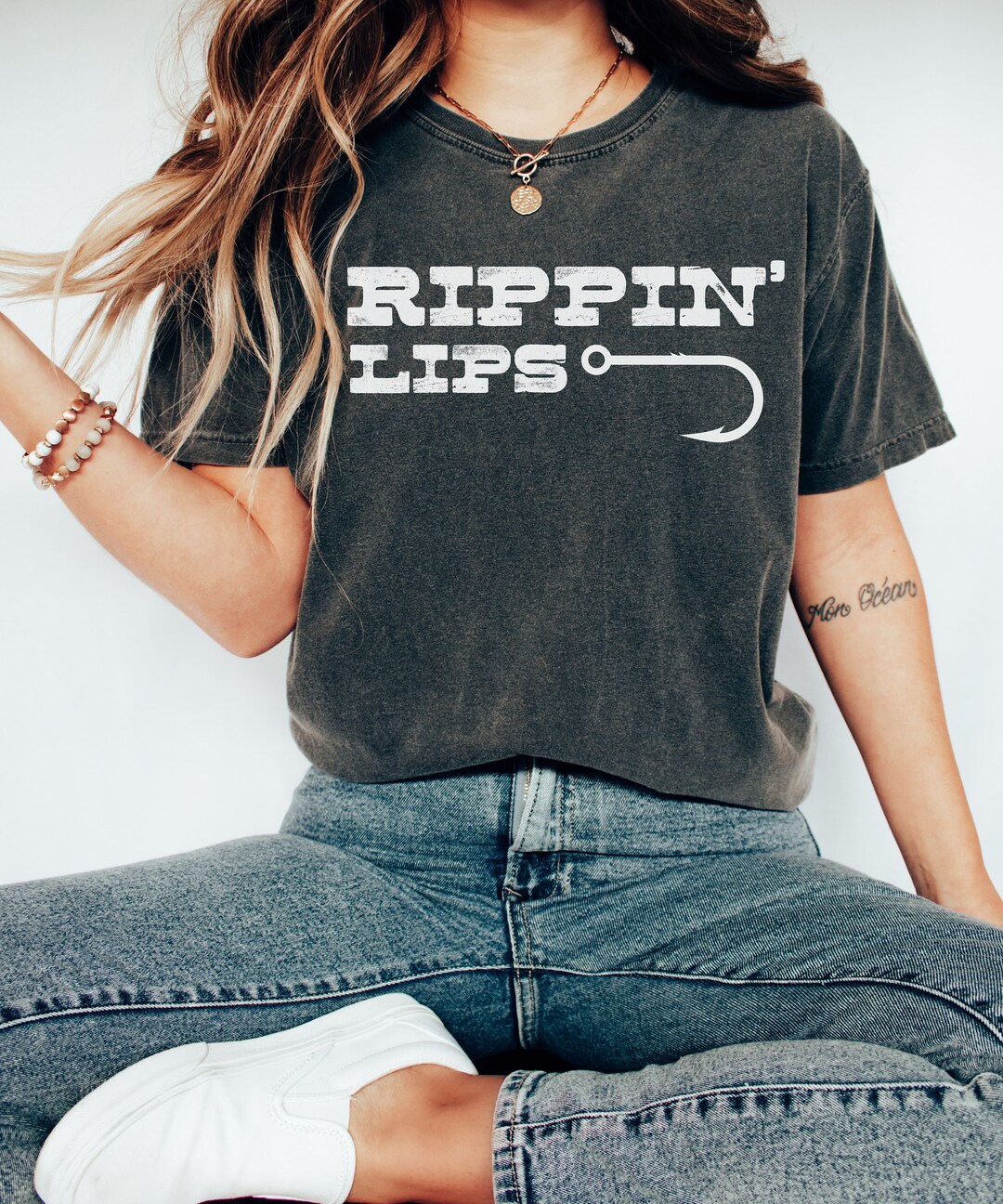 Funny Fishing T Shirt- Free Lip Piercing for Women Men