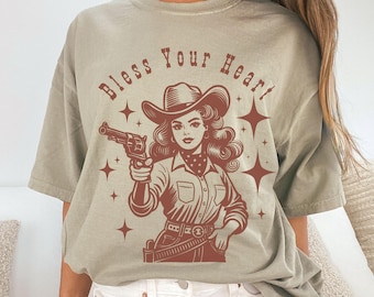 Cowgirl Bless Your Heart TShirt, Southern Sass Tee, Country Girl Shirt