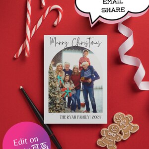 Photo Christmas Card Template Minimalist Christmas Card printable Xmas card Editable Holiday card