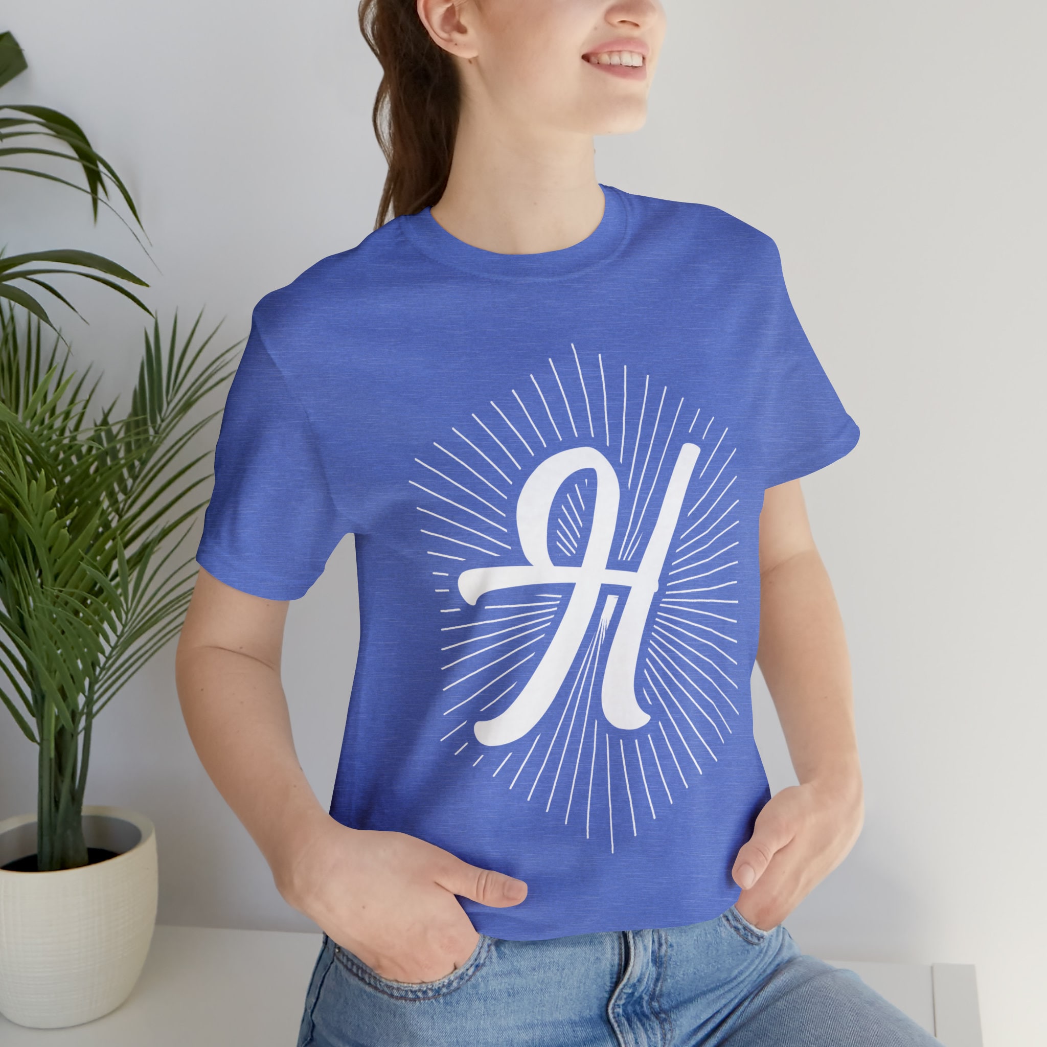 Discover Letter H Monogram - Unisex Jersey Short Sleeve Tee