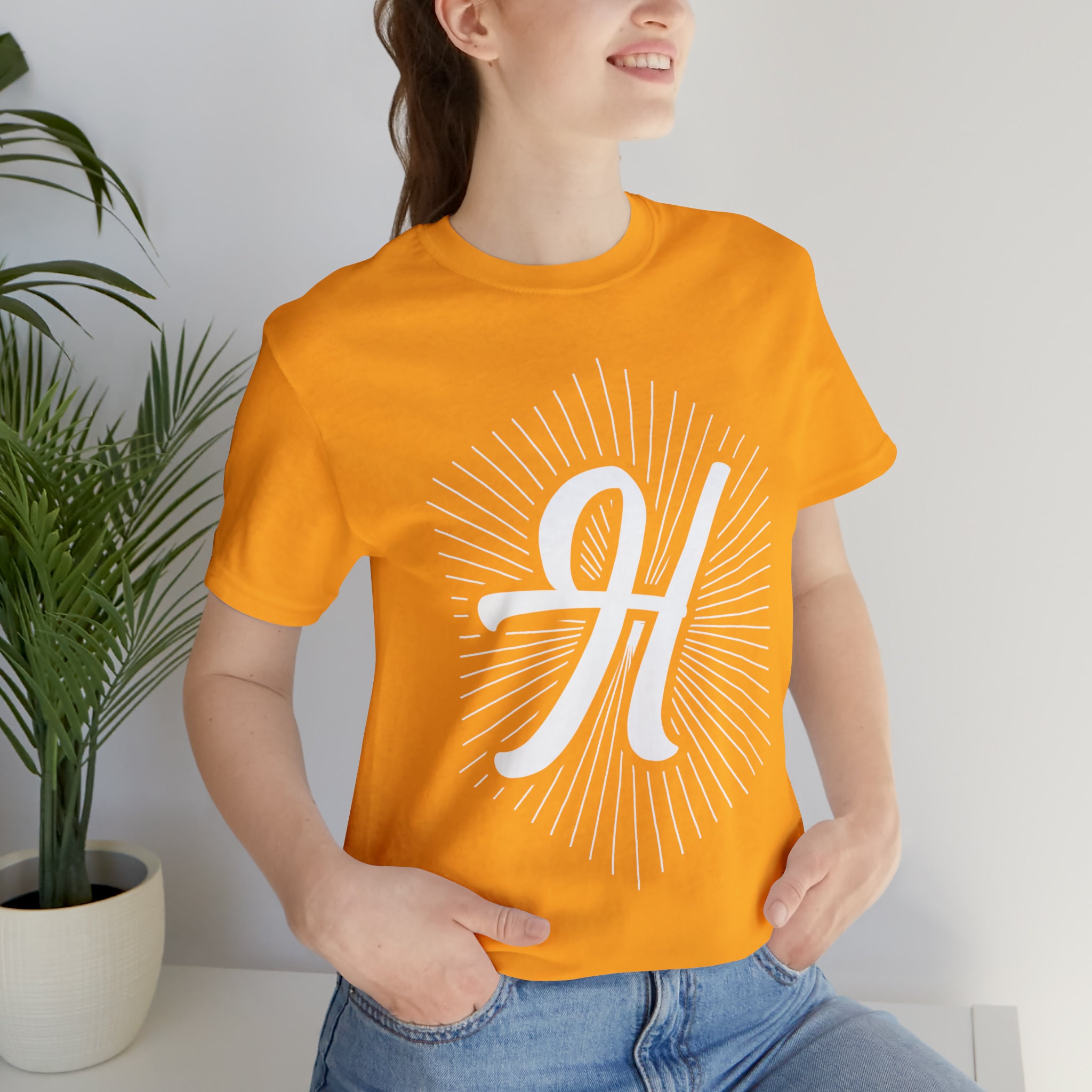 Discover Letter H Monogram - Unisex Jersey Short Sleeve Tee