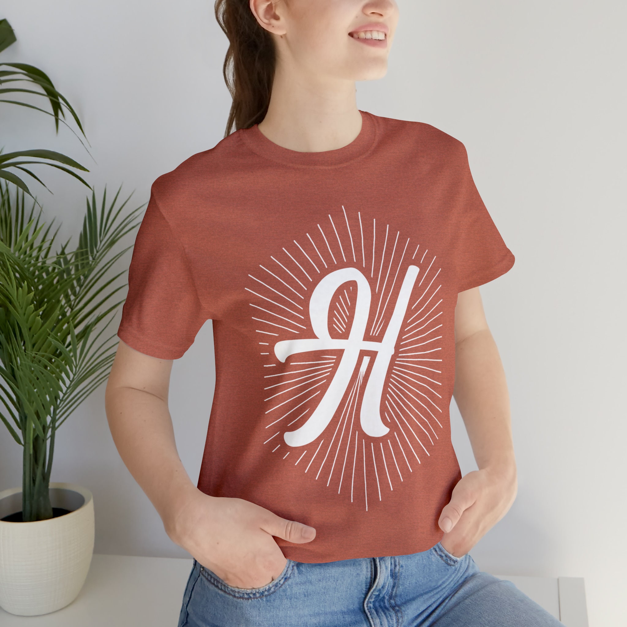 Discover Letter H Monogram - Unisex Jersey Short Sleeve Tee