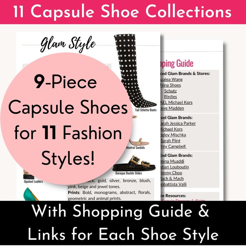 Capsule Shoe Wardrobe Guide 11 Different 9-item Shoe Capsule - Etsy Canada