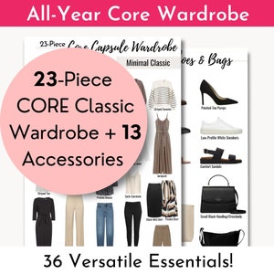 4 Season All Year Classic Capsule Wardrobe Planner for Women Core Wardrobe Summer & Winter Add-On Items 100 Pre-Styled Outfits image 5